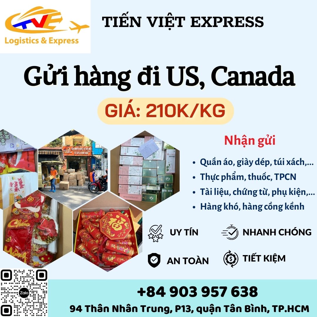 Gửi hàng đi USA, Canada - Tiến Việt Express